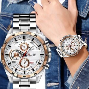 Voom Chronograph white textured watch