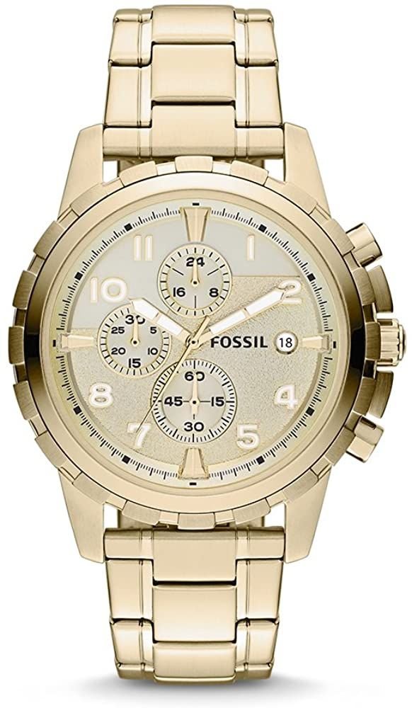fossil men's gold chronograph watch.