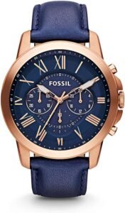 Fossil Grant Men's Watch with Chronograph or Automatic Display and Genuine Leather or Stainless Steel Band