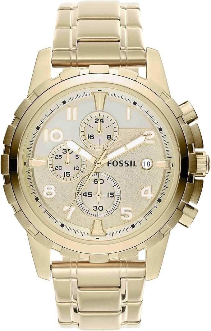Fossil Men's Dean Quartz Gold Stainless Chronograph Watch - Image 2