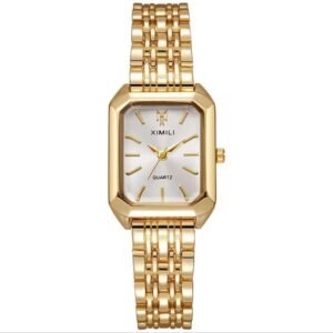 XIMILI Women Quratz Ractangular Gold Watch